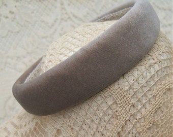 beige velvet head band