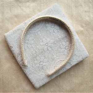 cream silk headband image 1