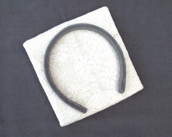 gray velvet headband narrow