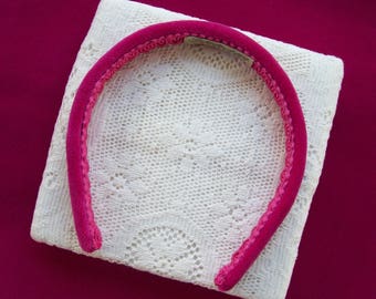 pink velvet headband narrow