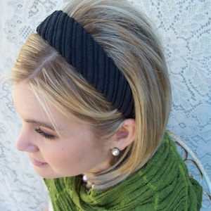 Preppy Black Corduroy Headband Classic