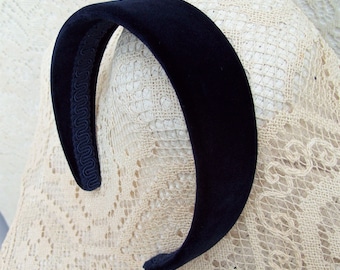 Navy Blue Velvet Headband