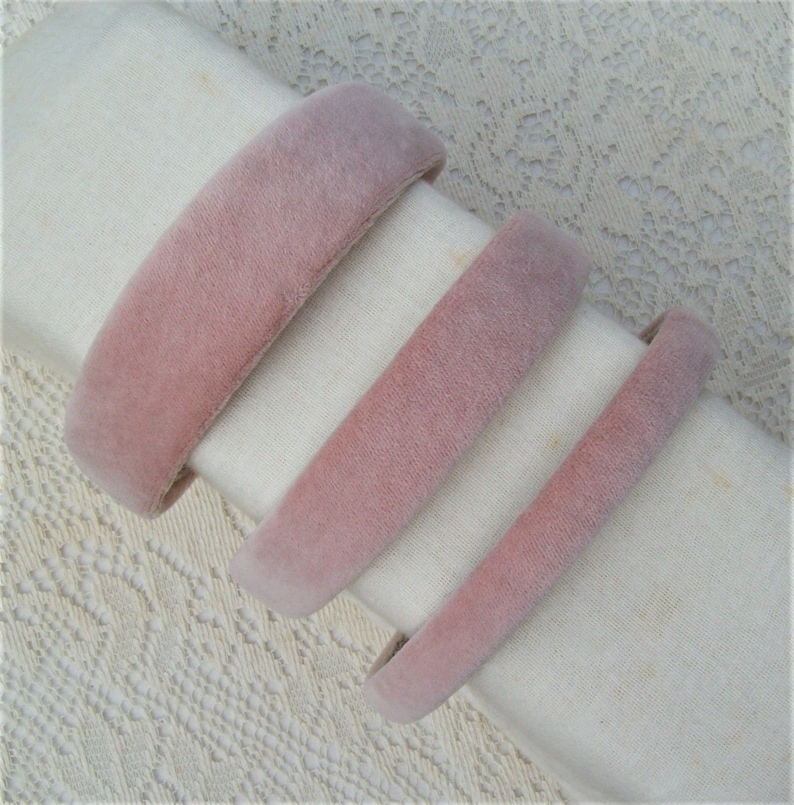 light pink velvet headband narrow image 5