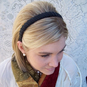 Black Corduroy Headband Narrow