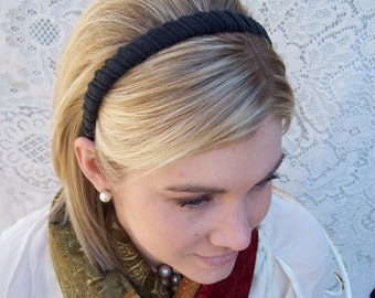 Black Corduroy Headband Narrow