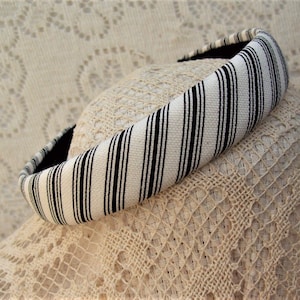 striped hairband black white