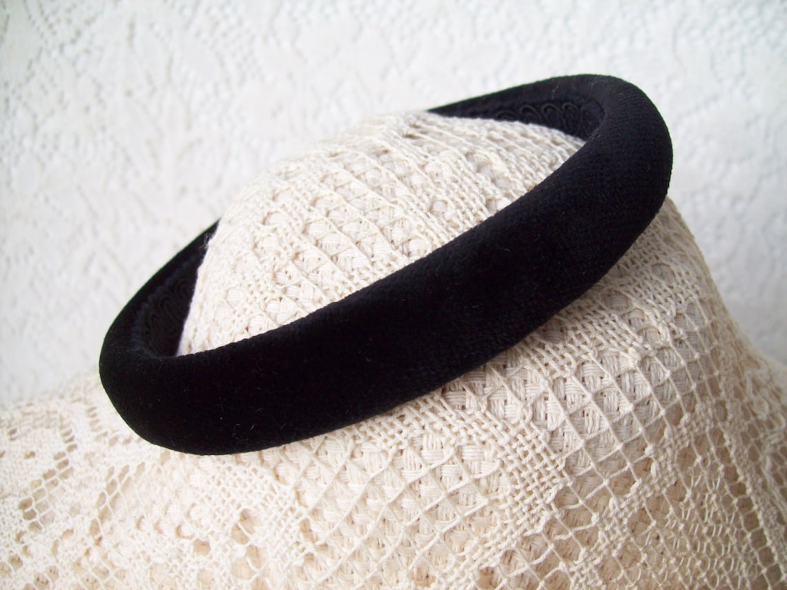 Narrow Classic Black Velvet Headband Preppy Etsy