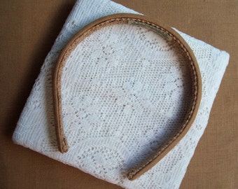 linen headband tan narrow