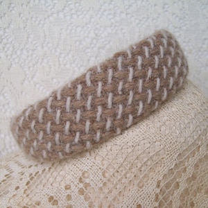 Wool headband tan oatmeal