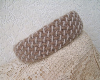 Wool headband tan oatmeal