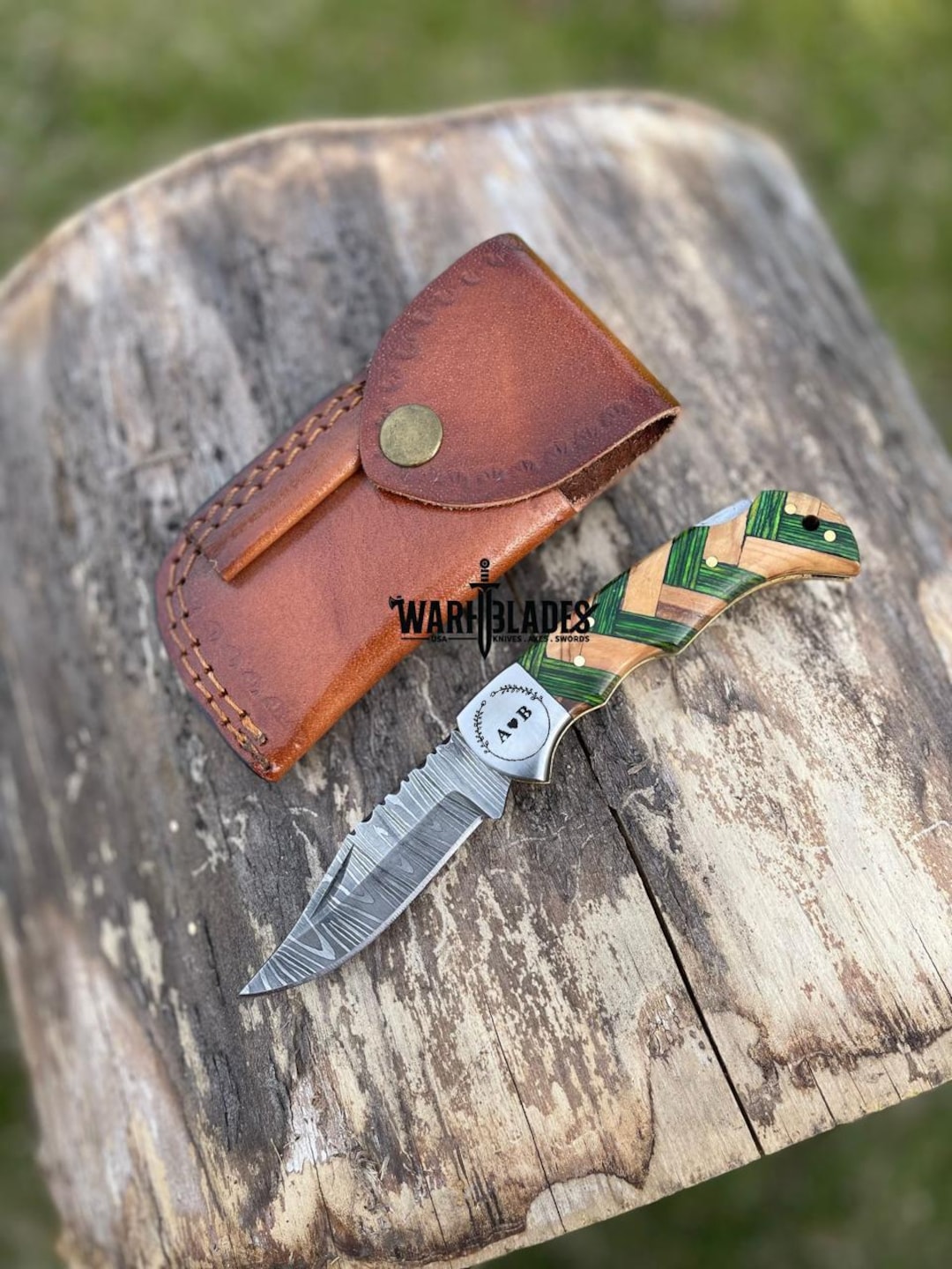 Artisan Damascus Knife Collection with Olivewood Handles main image 1