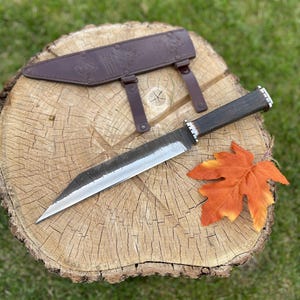 MEDIEVAL KNIFE, Seax Knife, Wood Handle Knife , Steel Blade Knife, High Quality Historical Carbon Steel 12 Inches Blade Handmade Knife