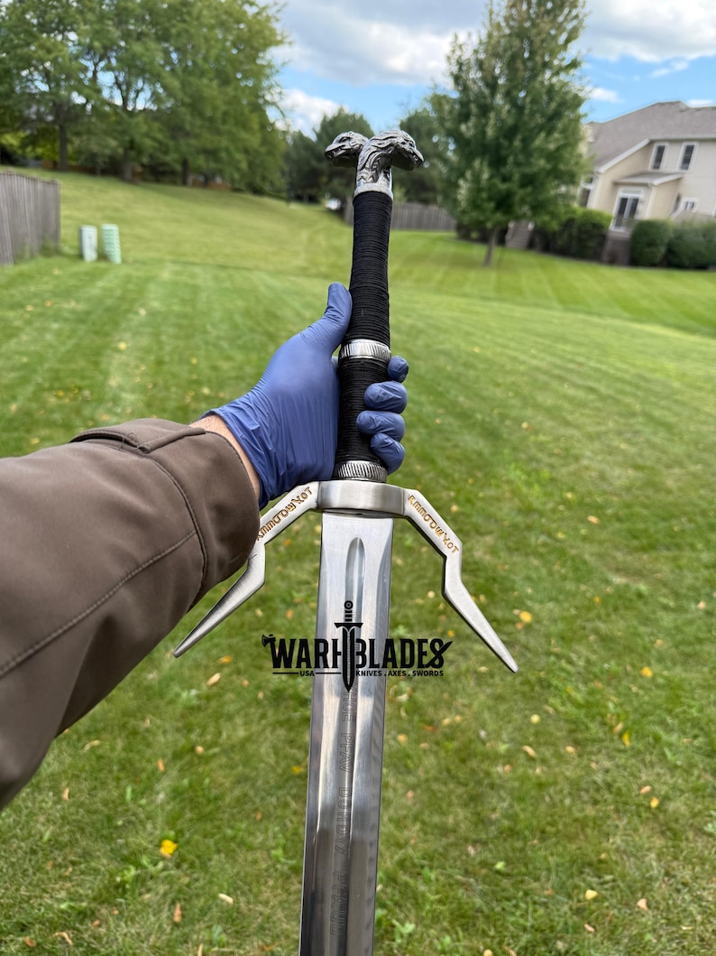 Silver Rune Sword of Geralt, the Witcher Replica - Etsy
