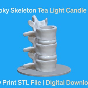 Arquivo STL de impressão 3D | Escultura impressa em 3D de vela de chá de esqueleto assustador | Decoração de Halloween | Download digital | Modelo 3D