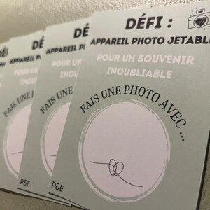 Carte de défi photo