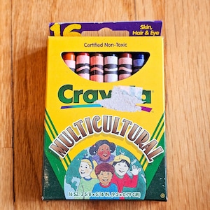 NEW Vintage Crayola Multicultural Crayons 16 Colors Skin Hair & Eye Tones 1998