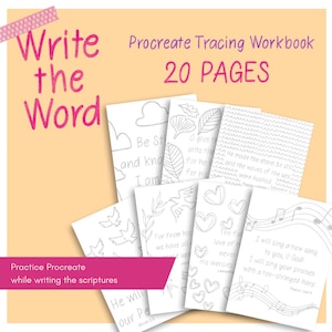 Write The Word Procreate Tracing Workbook / Procreate Brush /. Lettering Workbook / Scripture Tracing / with bonus procreate brush