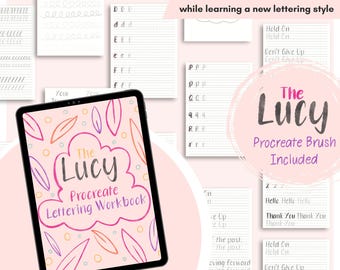 The Lucy Procreate Lettering Workbook / / Procreate Brush /. Lettering Workbook / with bonus procreate brush