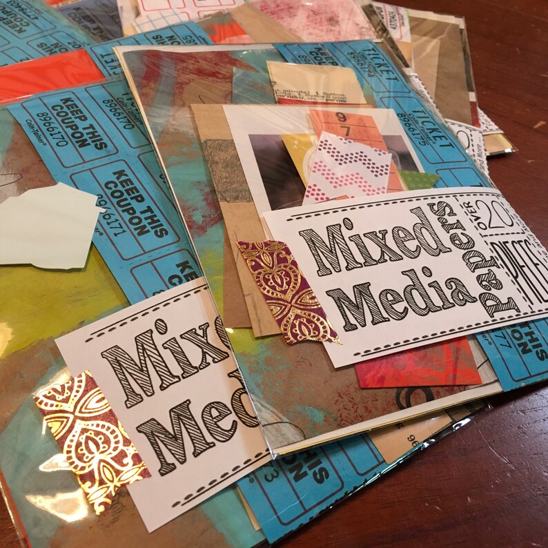 Mixed Media Collage Art Journaling Ephemera Kit Etsy