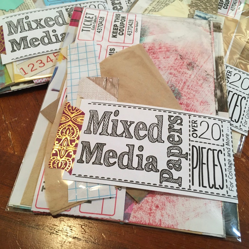 Mixed Media Collage Art Journaling Ephemera Kit Etsy