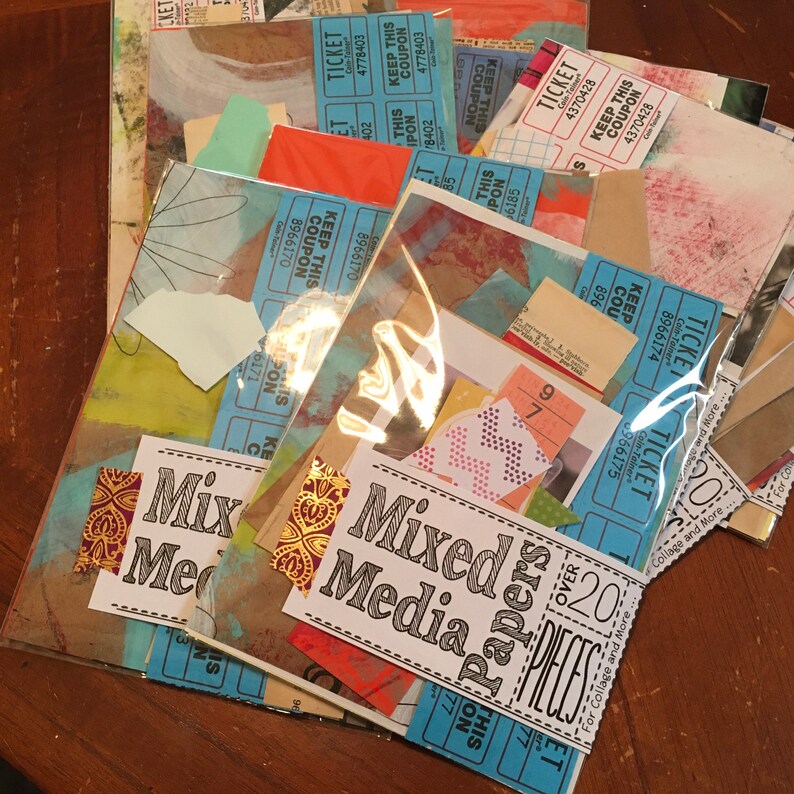 Mixed Media Collage Art Journaling Ephemera Kit Etsy