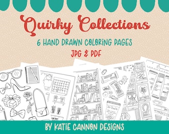 Quirky Collections | Coloring Book Pages | Collections of quirky things to color