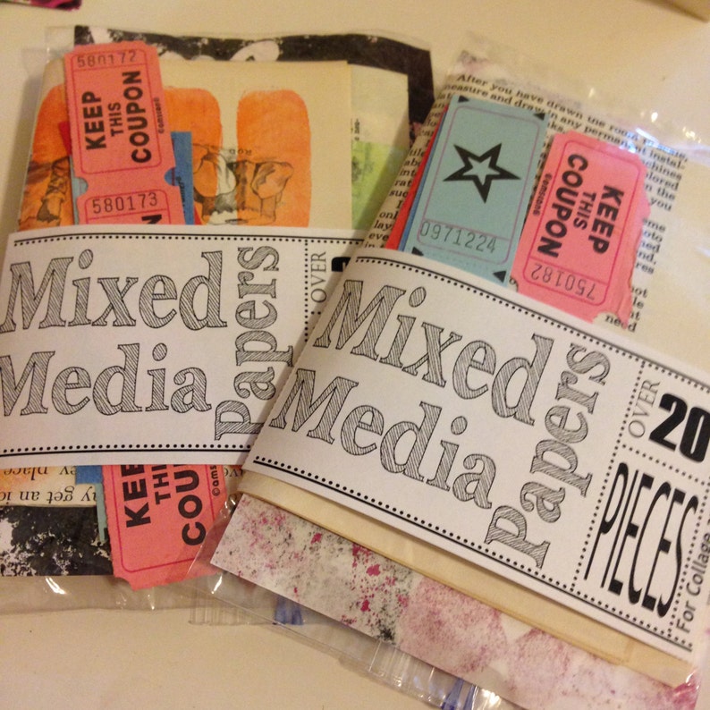 Mixed Media Collage Art Journaling Ephemera Kit Etsy