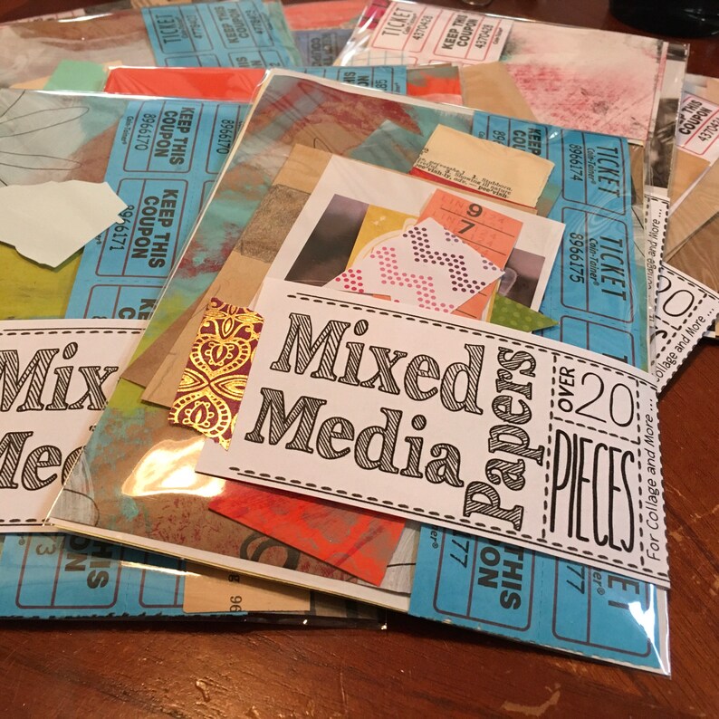 Mixed Media Collage Art Journaling ephemera Kit Etsy