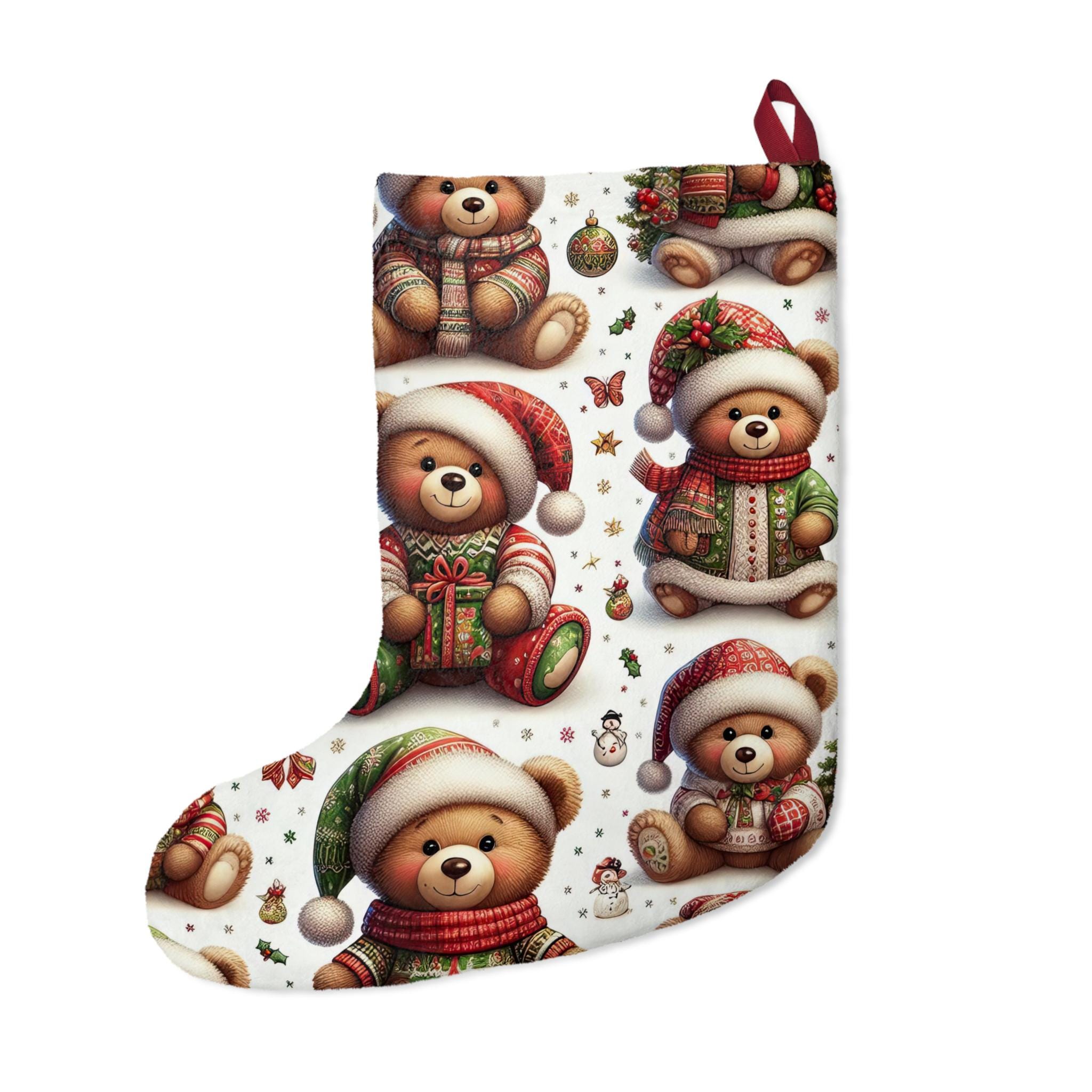 Teddy Bear Christmas Stocking Customizable Gift for Him Stocking Gift ...