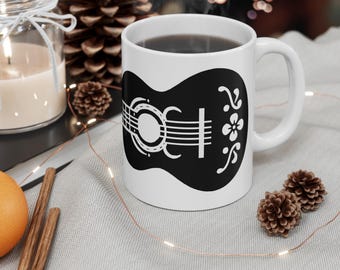 Taza para amantes de la guitarra, taza de café para músicos, regalo para guitarristas, taza de té con instrumentos musicales, regalo para guitarristas