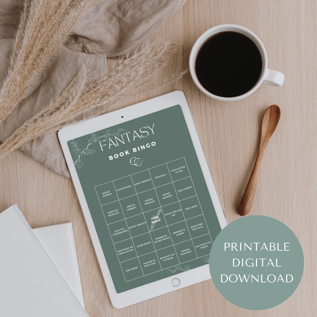 Fantasy Book Bingo, PRINTABLE & DIGITAL Download, Book Club Fantasy ...
