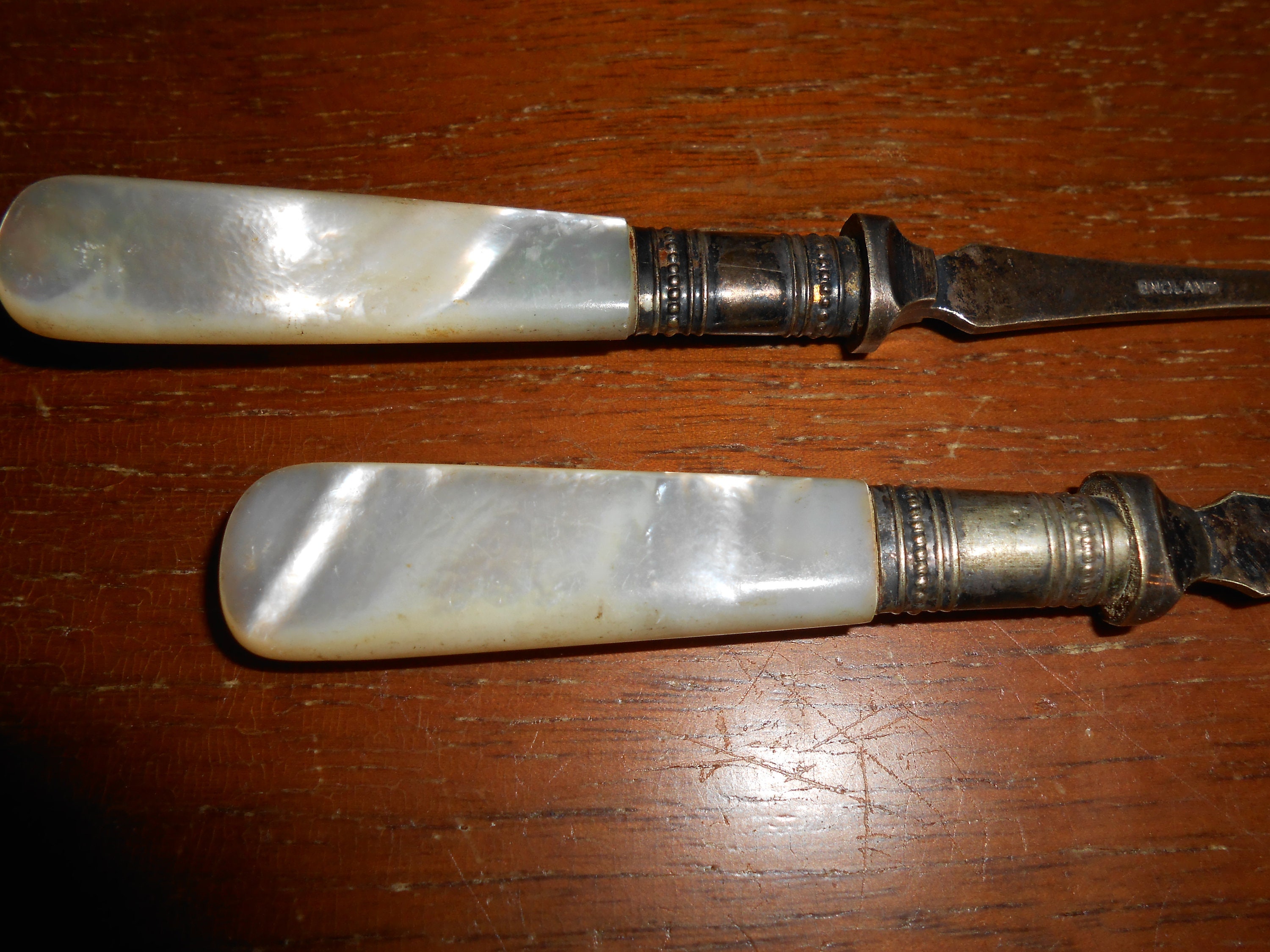 Antique Pickle Fork & Jam Spoon Mother of Pearl Handles Etsy