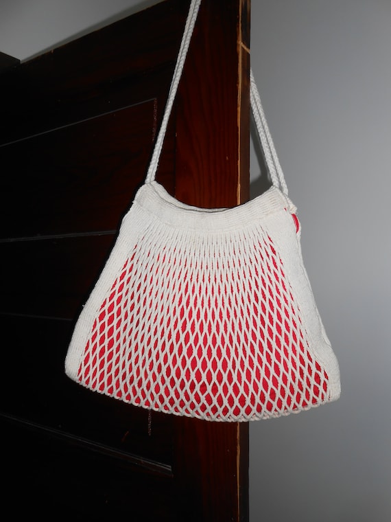 String Fishnet bag, Slouchy Bag purse, String mark