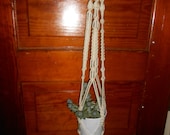 Vintage Macrame Plant Hanger -Specially Hand Made by Vivian-45 quot long-boho bohemian home decor retro