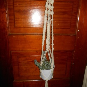 Vintage Macrame Plant Hanger -Specially Hand Made by Vivian-45&quot; long-boho bohemian home decor retro