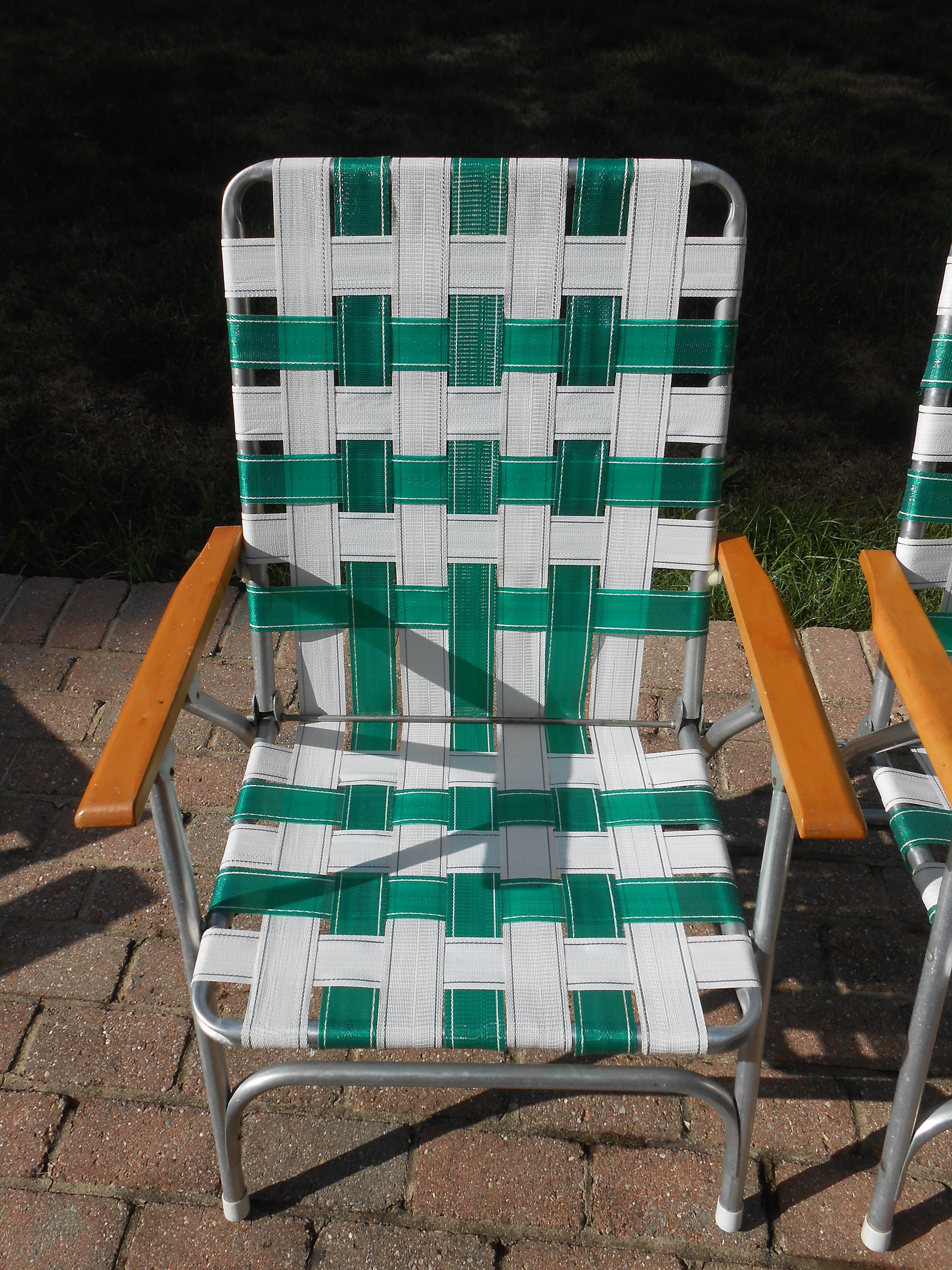 Trio of Retro Vintage Outdoor Folding Lawn Chairs Aluminum Etsy
