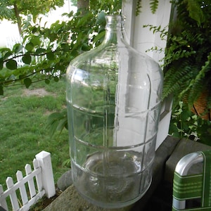 Vintage Tall slight blue tint Pristine 6 Gallon Water Bottle-Demijohn Carboy ~Wine Making ~ Wine Cork Storage-Made in Italy-Waffle design-#5