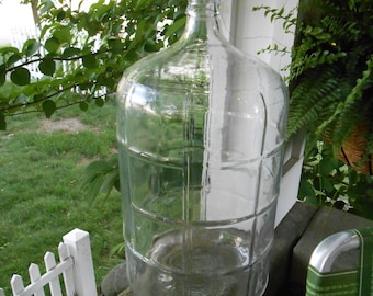 Vintage Tall slight blue tint Pristine 6 Gallon Water Bottle-Demijohn Carboy ~Wine Making ~ Wine Cork Storage-Made in Italy-Waffle design-#5