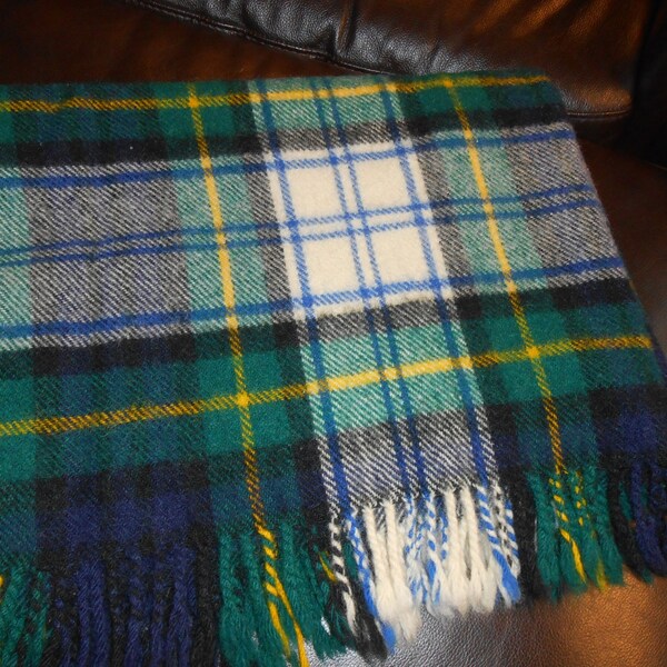 Vintage blackwatch plaid wool throw Boston Store