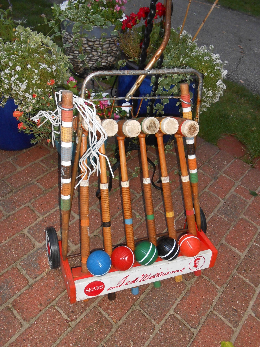 Vintage Six Player Croquet Set Ted Williams Family Game Etsy