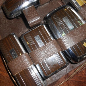 Vintage Grooming Set Vanity Case Leather Men