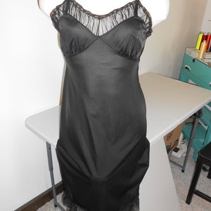 Vintage black Luxite slip/nightgown, Size 34