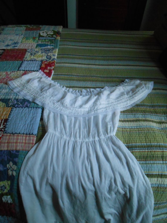 Vintage Vicky Vaughn junior white peasant dress /… - image 10