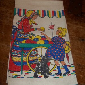 Vintage Tom Lamb Towel Girl going to market