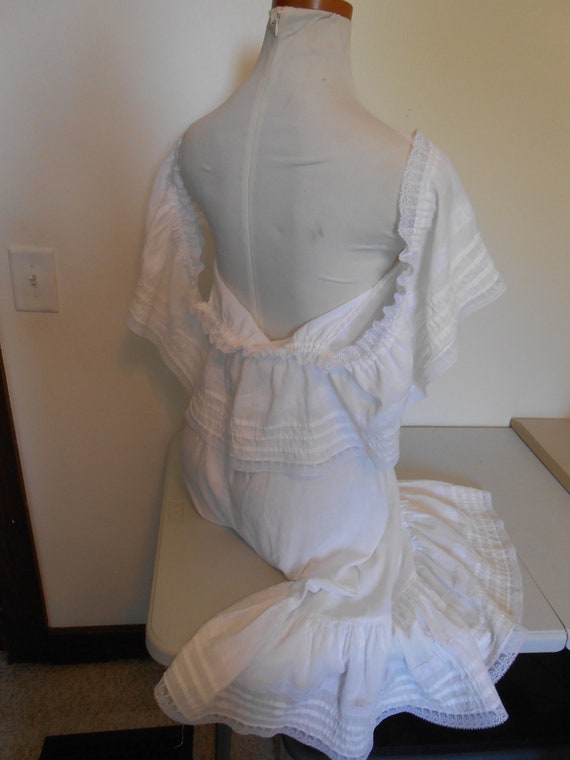 Vintage Vicky Vaughn junior white peasant dress /… - image 7