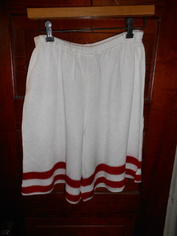 Vintage 80s knit sweater shorts, Nautical shorts,… - image 2