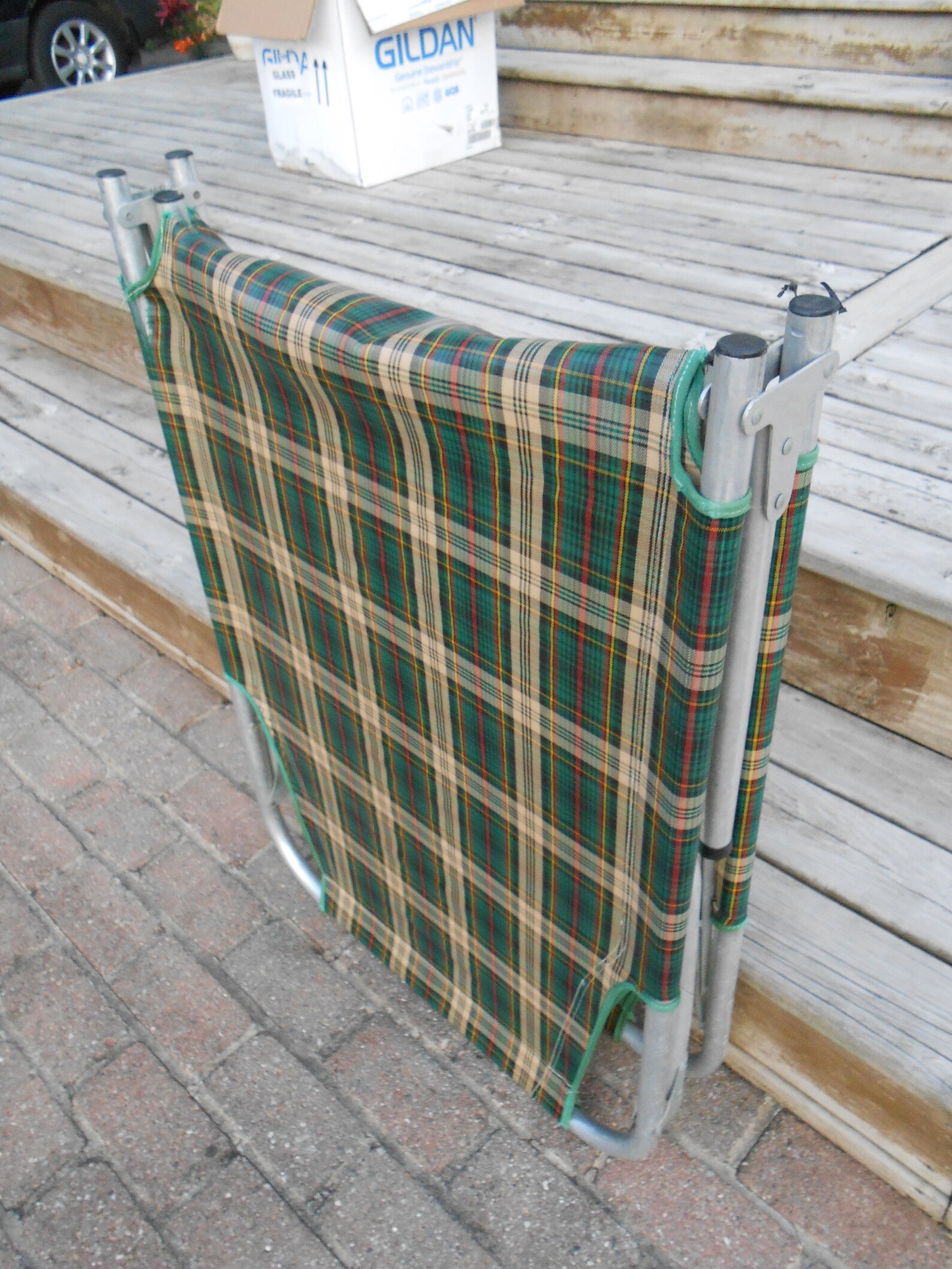 Vintage Camping Cot Blue and Green Folding Bed Portable Etsy