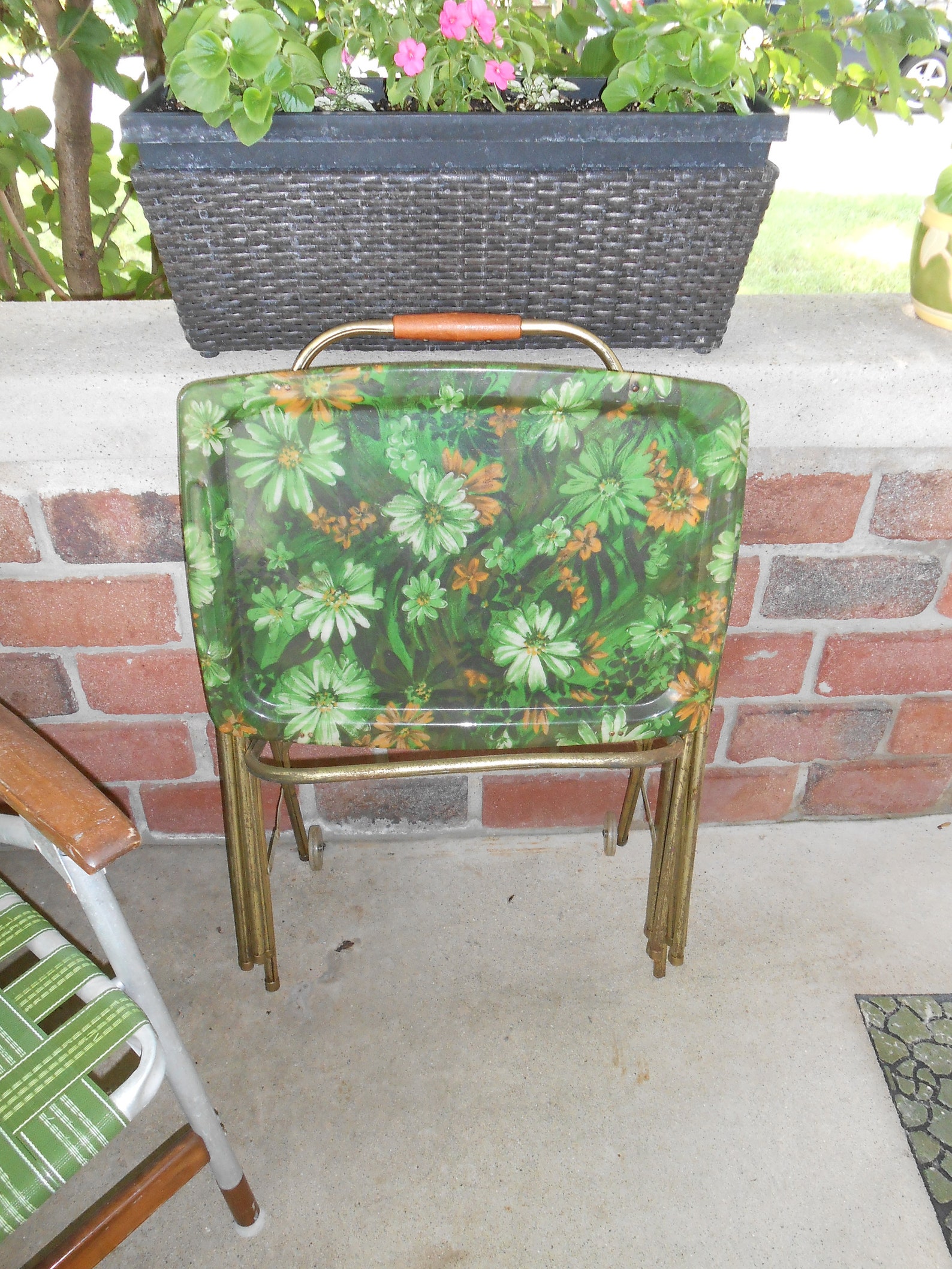 60s Mod Fiberglass TV Tray Tables Set W/ Retro Flower Power Etsy