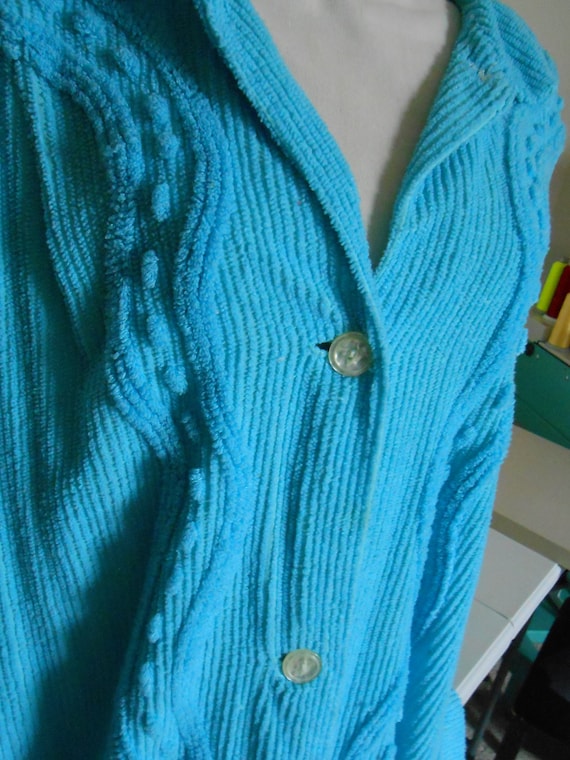 Women's Turquoise Chenille Robe, Womens Xl, 2X, 19