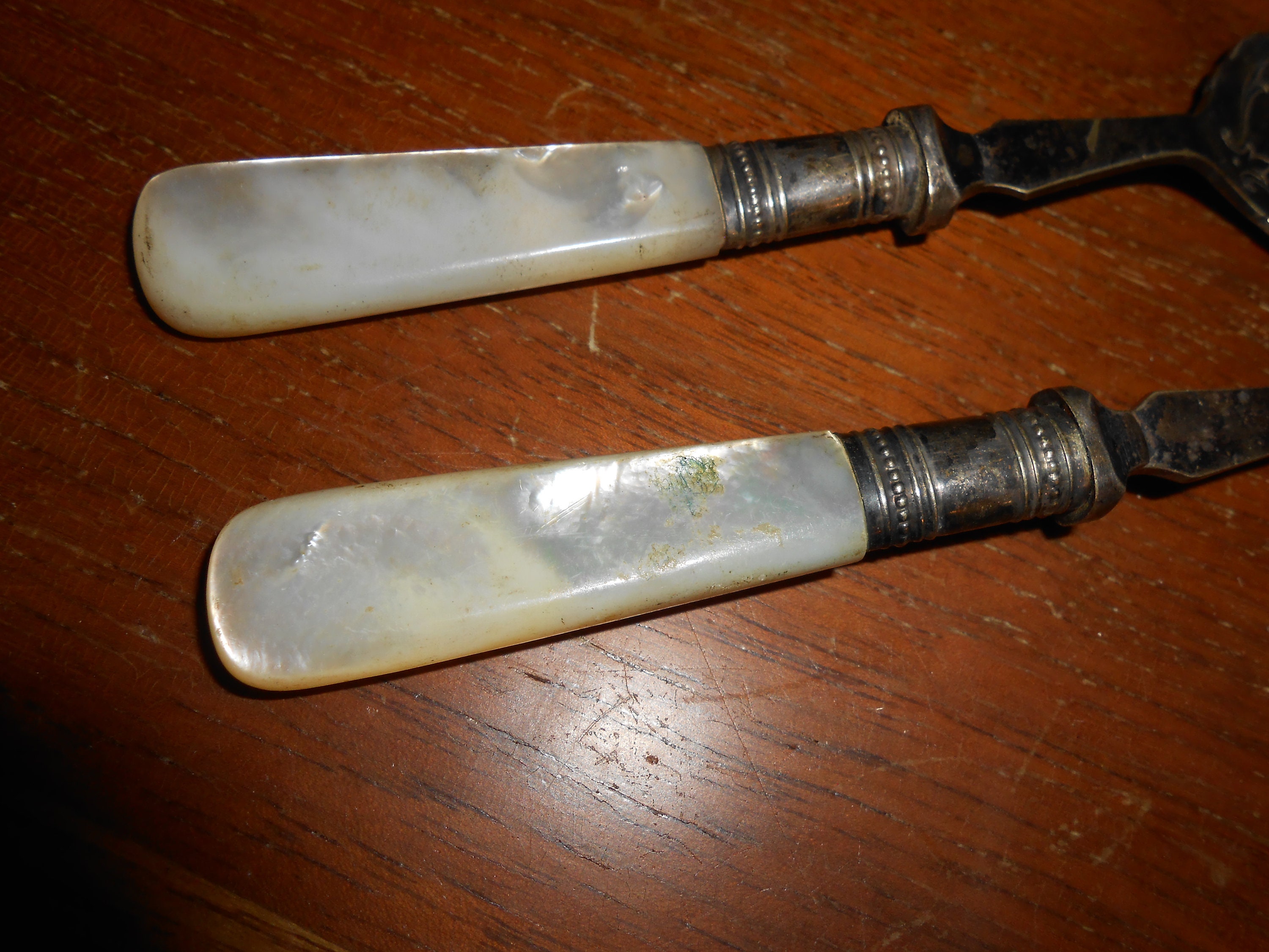 Antique Pickle Fork & Jam Spoon Mother of Pearl Handles Etsy